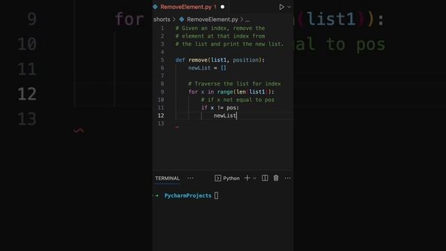 Remove element from list for given index смотреть онлайн