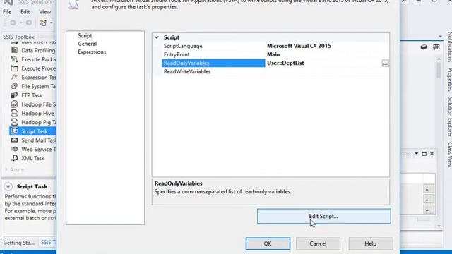 SSIS - Read Object Type Variables Or Custom Variable in Script Task смотреть онлайн