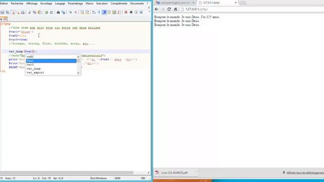 Tuto PHP N°3 : Les fonctions print et var_dump смотреть онлайн