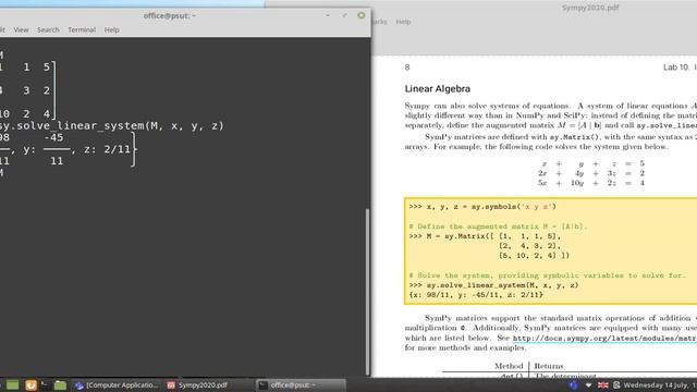 البرمجة بلغة بايثون 3 | مقدمة للمهندسين SymPy | System of Linear Equations | Row-Echelon Form. смотреть онлайн
