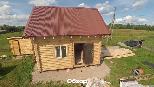 Отделка бани из оцилиндрованного бревна. смотреть онлайн