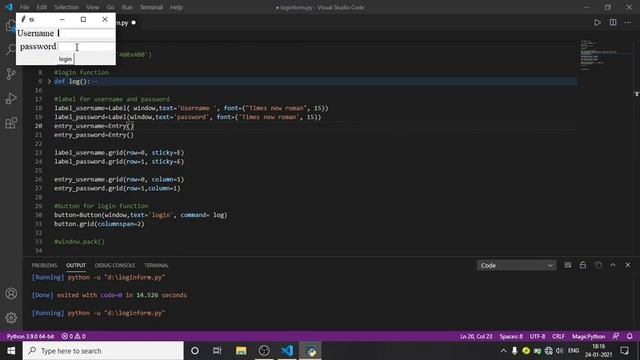 How to create user login page in PYTHON | Tkinter | TELUGU смотреть онлайн