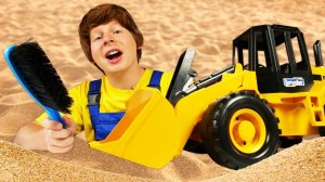 Машинка бульдозер сломалась. Видео про машинки. Развивающие игры для детей