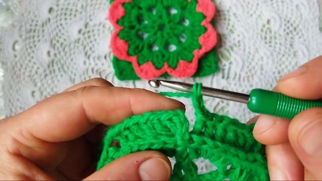 ?Мотив крючком ,,Цветок" для вязания коврика из полипропиленового шпагата..Мастер-класс. смотреть онлайн