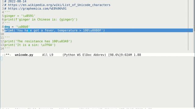 Python in Emacs 0064 - How to print unicode in Python? смотреть онлайн