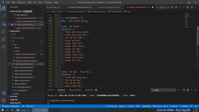 3016 - Angular 12 - Cascading ComboBox. Viết danh sách chọn tỉnh/thành rồi quận/huyện смотреть онлайн