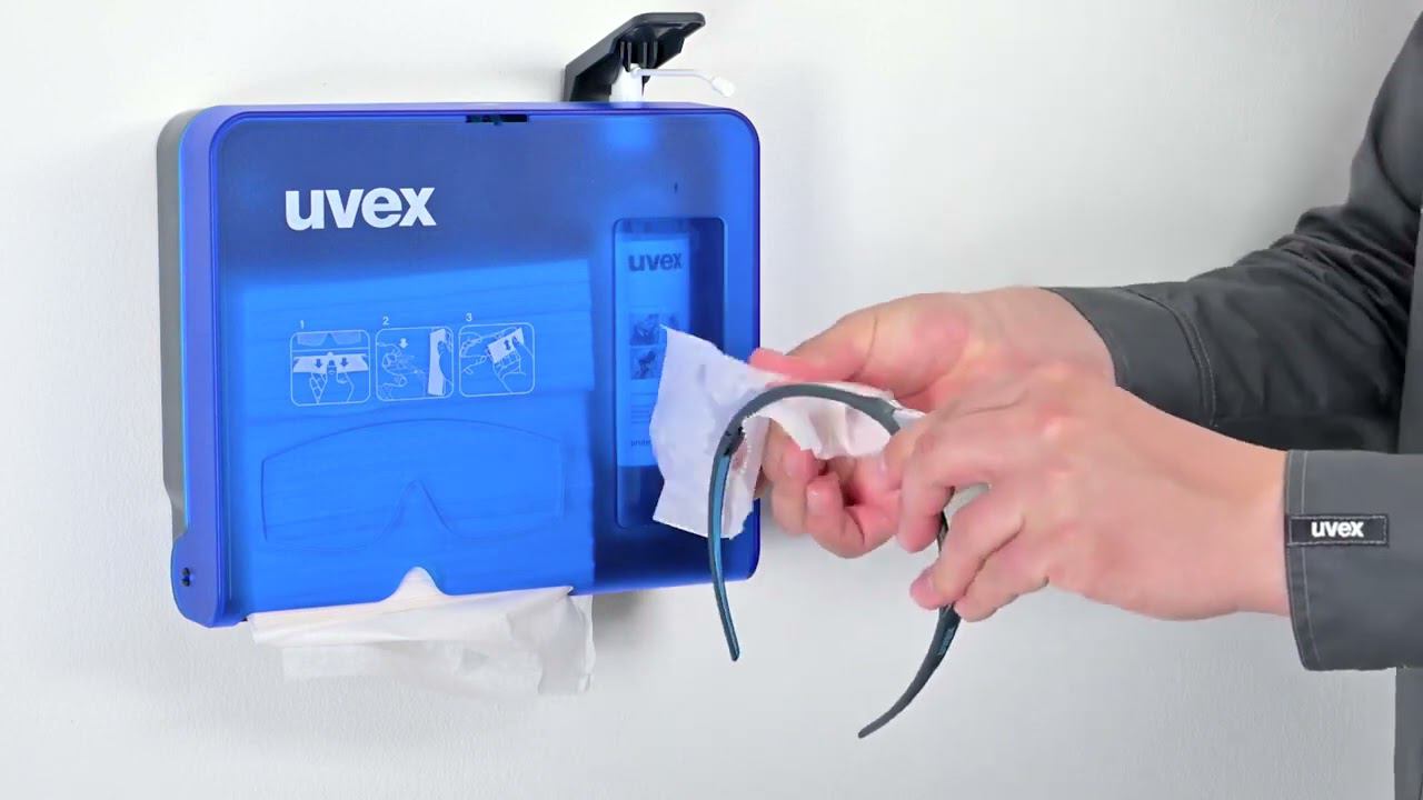 Уход за очками с помощью станции по очистке UVEX смотреть онлайн
