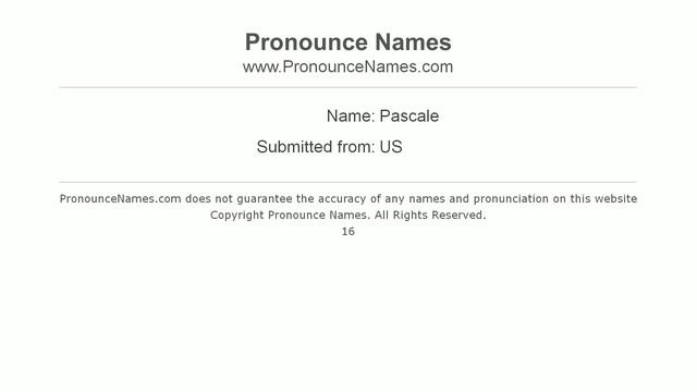 How to Pronounce Pascale - PronounceNames.com смотреть онлайн