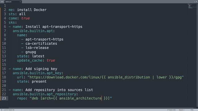 Install Docker in Debian like systems Ansible module apt key, apt repository and apt смотреть онлайн