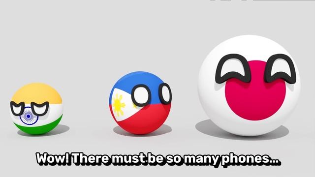 COUNTRIES SCALED BY PHONE USAGE | Countryballs Animation
