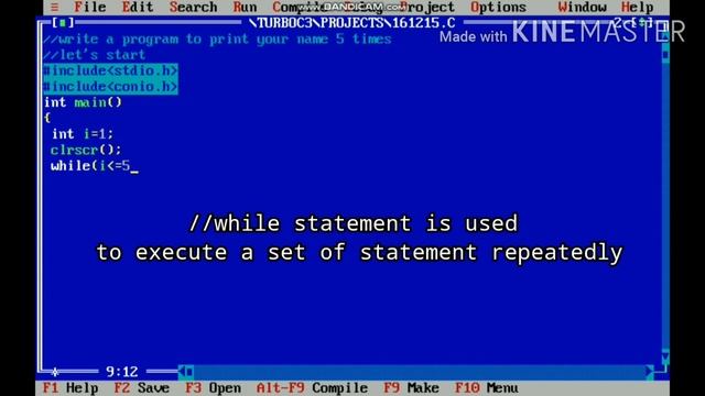 While loop || C program to print name 5 times || C program смотреть онлайн