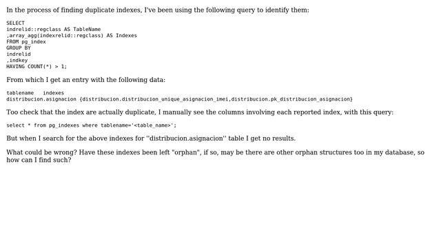 Missing / Orphan Indexes? смотреть онлайн