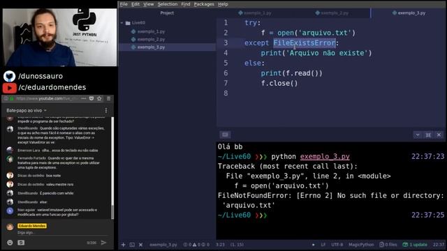 Live de Python #60 - Exceções смотреть онлайн