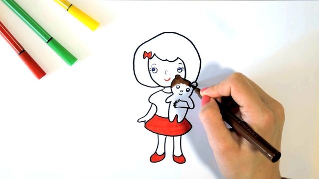 Как нарисовать девочку? #цветочкам смотреть онлайн