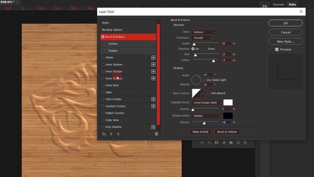 How to Create wood engraved logo mockup |Photoshop tutorial смотреть онлайн