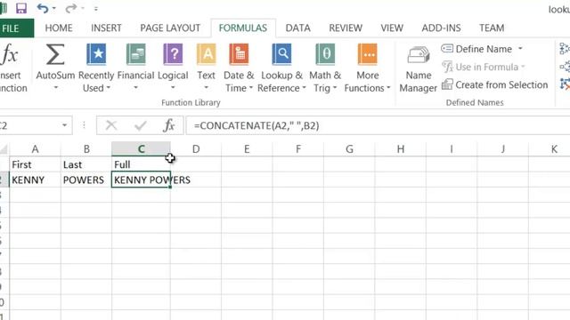 Concatenate and Proper - Nested Functions -Excel 2013 смотреть онлайн