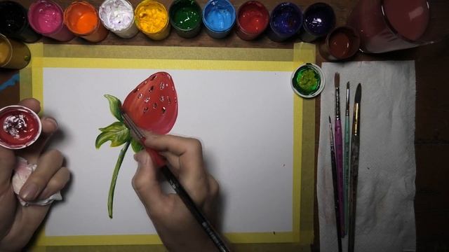 Урок рисования "3Д-Клубника" Поэтапно и понятно. STRAWBERRY - Drawing Lesson - Step by Step. 3D смотреть онлайн
