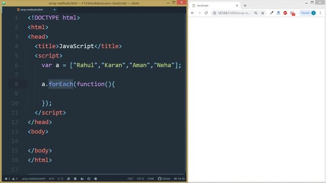 JavaScript forEach Loop Tutorial in Hindi / Urdu смотреть онлайн