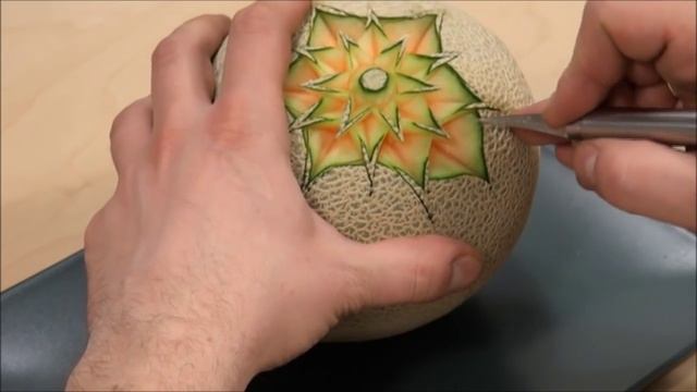 #34 Fruit Carving Course Geometric Pattern In Melon / Kurs Carvingu Wzór Geometryczny Na Melonie