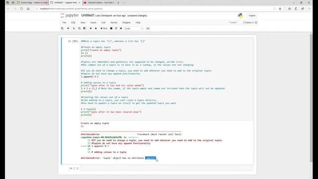 Python Tutorial: How to Create or Update Tuples In Python смотреть онлайн
