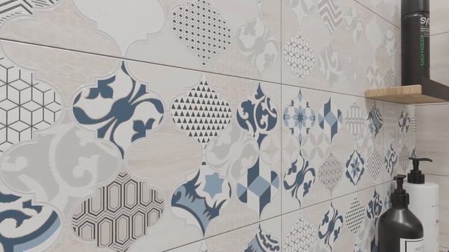 Коллекция Мореска / Moresque в дизайн-проекте ванной комнаты смотреть онлайн