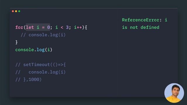 JavaScript let var inside for loop смотреть онлайн