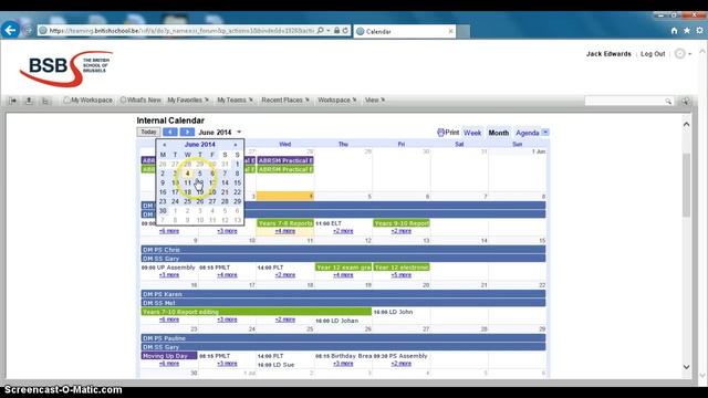 BSB Intranet Calendar Page смотреть онлайн