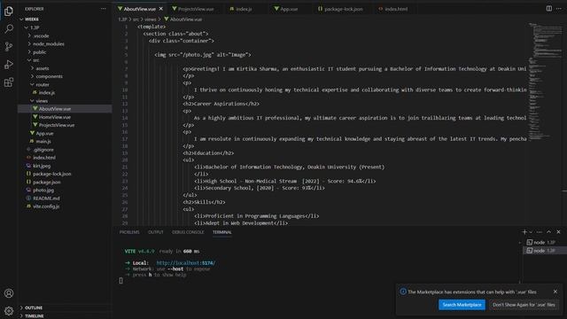 AboutView vue WEEK6 Visual Studio Code 2023 08 22 14 01 00 смотреть онлайн