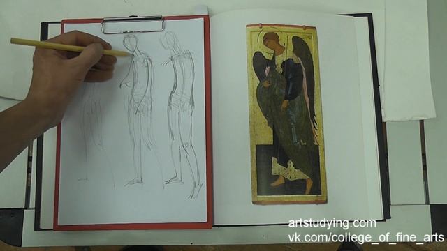 Рисунок для иконописцев. Разбор фигуры Архангела смотреть онлайн