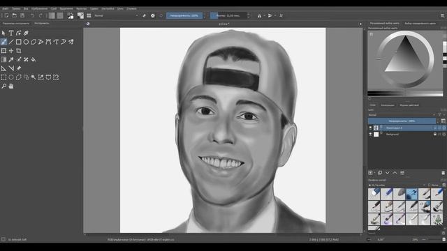 Creating Mark Rober Portrait in Krita: Timelapse Tutorial for Digital Artists смотреть онлайн