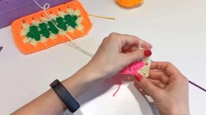 Прямоугольник узором Бабушкин Квадрат / Как спрятать кончики