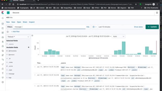 SpringBoot applications/microservices Streaming Logs and aggregation by Kibana. смотреть онлайн