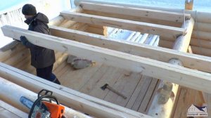 Сборка дома из бревна за 4 минуты