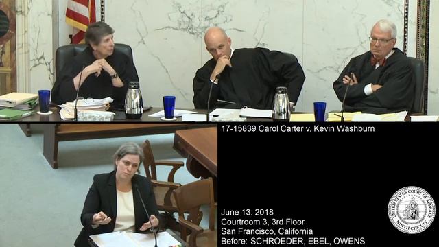 17-15839 Carol Carter v. Kevin Washburn смотреть онлайн