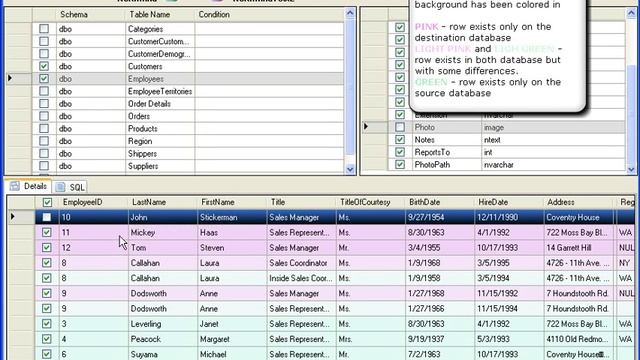 Database Compare - Data Compare