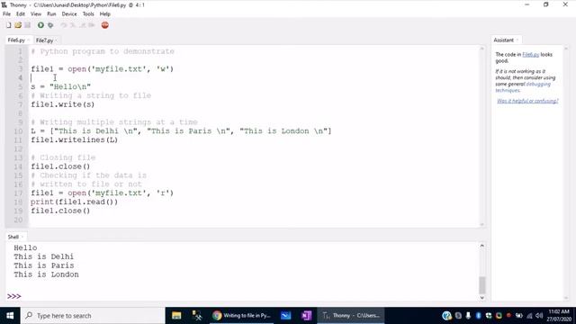 Python Text File Handling using write and writelines and 'w' , 'a' file modes #python #programming смотреть онлайн