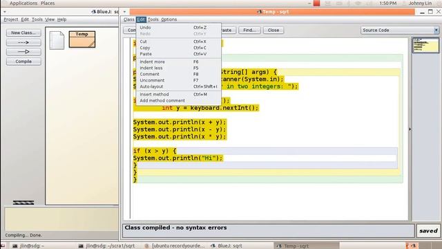Indenting Java Code in BlueJ Using Auto-Layout смотреть онлайн