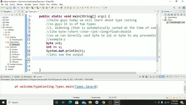 Eclipse:- Typecasting in Java смотреть онлайн