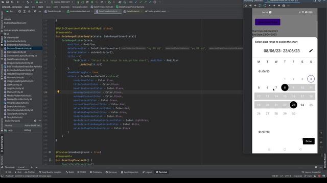DateRangePicker Using Jetpack compose. смотреть онлайн
