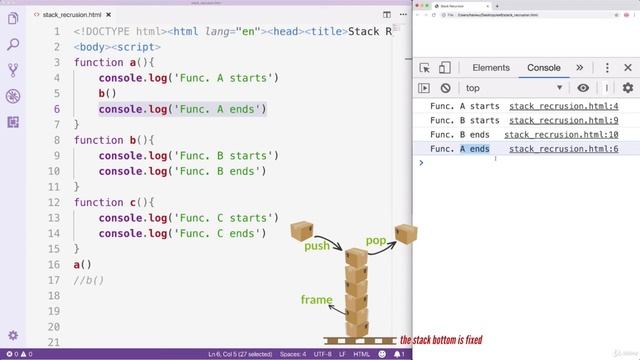 20.3 Recursion and stack overflow in Javascript смотреть онлайн