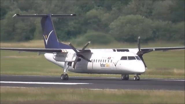 InterSky Dash 8-Q300 Landing Friedrichshafen Airport (FDH)