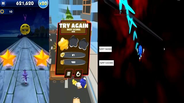 Sonic Dash vs Sonic Minecraft vs SONIC EXE Reborn BOSS FIGHT смотреть онлайн
