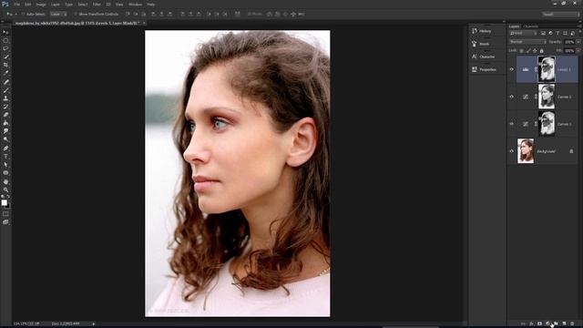 Photoshop Tutorial - Dodge & Burn using adjustments layers and apply image смотреть онлайн