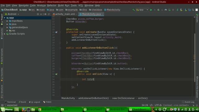 Android Checkbox Example(2019)-04- | Food Ordering Using Android Studio смотреть онлайн