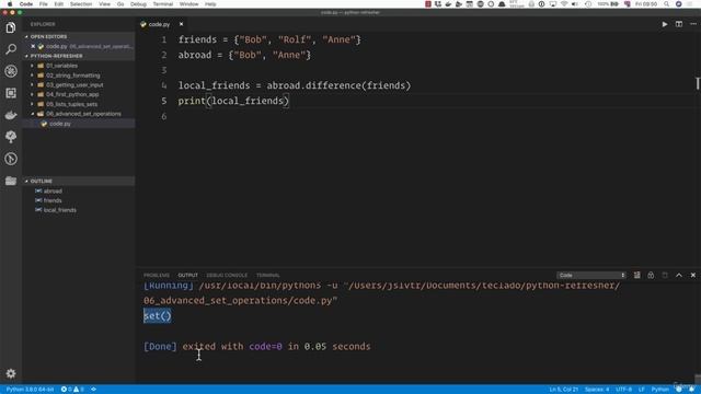 02 - A Full Python Refresher - 009 Advanced set operations смотреть онлайн