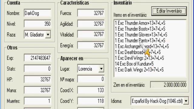 MuOnline Editor DarkDog смотреть онлайн