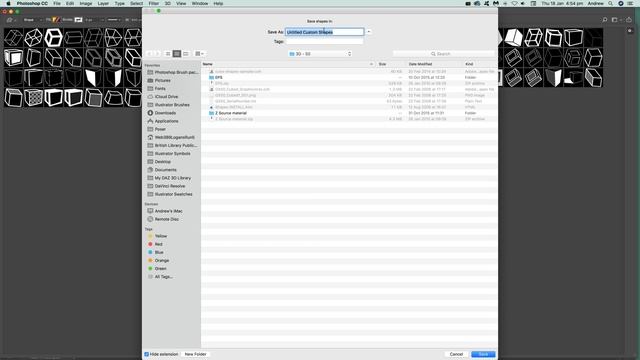 Save custom shapes CSH files in photoshop tutorial 2021 2020 CS6 CS5 etc смотреть онлайн