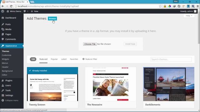 Mimo WordPress Theme - Admin Dashboard Installation смотреть онлайн