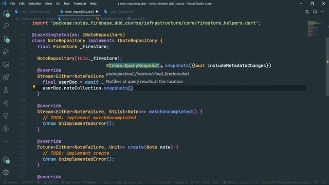 Flutter Firebase & DDD Course [16] - Watching Notes on Firestore смотреть онлайн