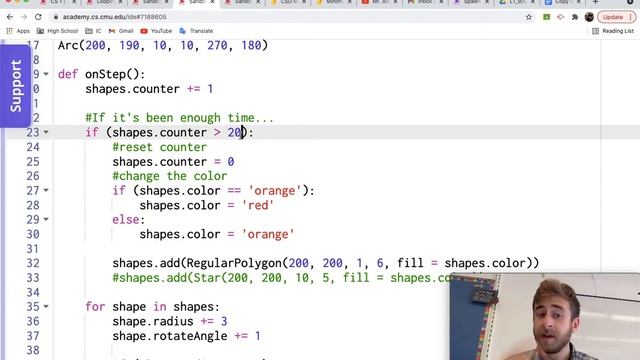 For Loops in onStep() - CMU CS Academy 7.3.3 смотреть онлайн
